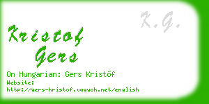 kristof gers business card